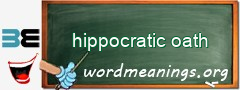 WordMeaning blackboard for hippocratic oath